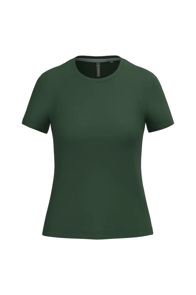 Dames T-shirt ronde hals korte mouwen, forest green — productfoto 23