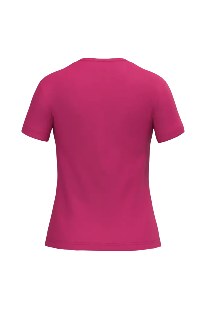 Dames T-shirt ronde hals korte mouwen, fuchsia — productfoto 27