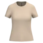 Dames T-shirt ronde hals korte mouwen, light sand — productfoto 35