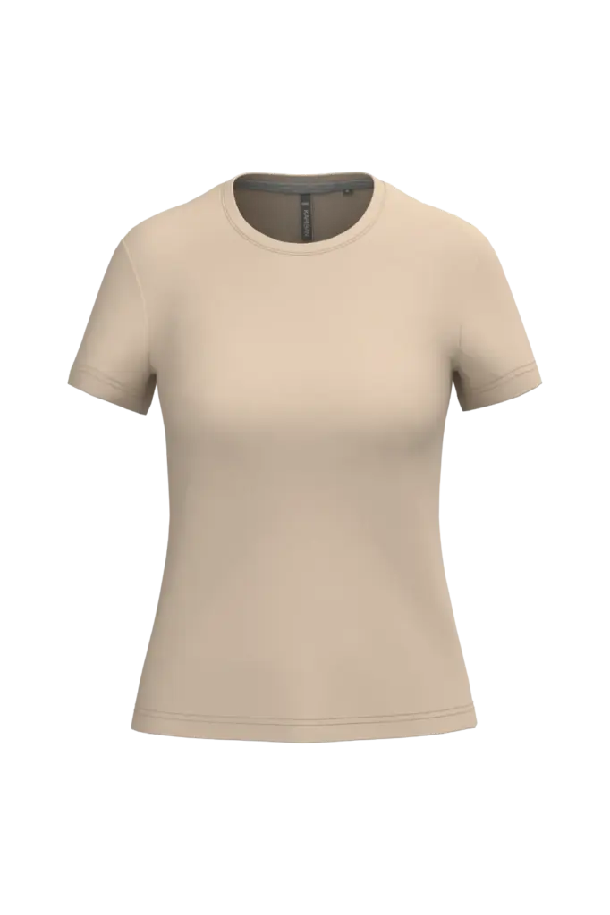Dames T-shirt ronde hals korte mouwen, light sand — productfoto 35