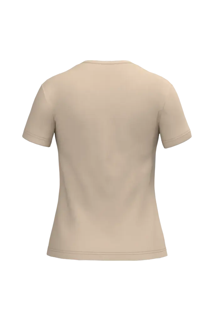 Dames T-shirt ronde hals korte mouwen, light sand — productfoto 36