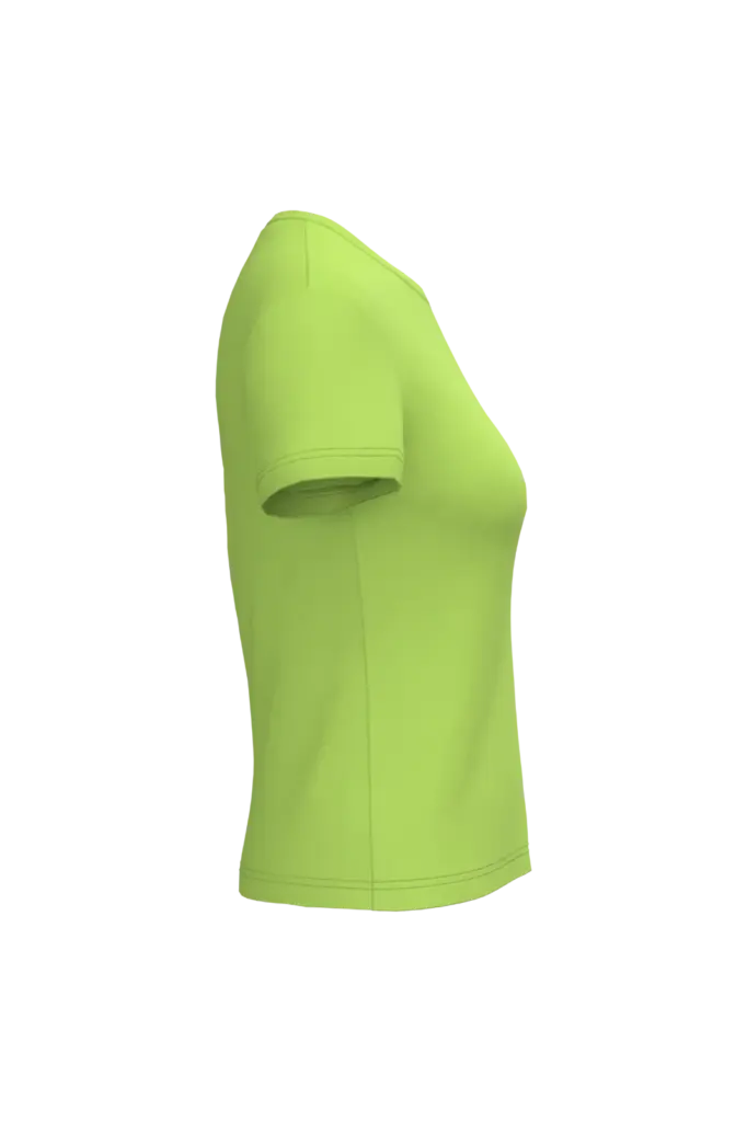 Dames T-shirt ronde hals korte mouwen, lime — productfoto 37