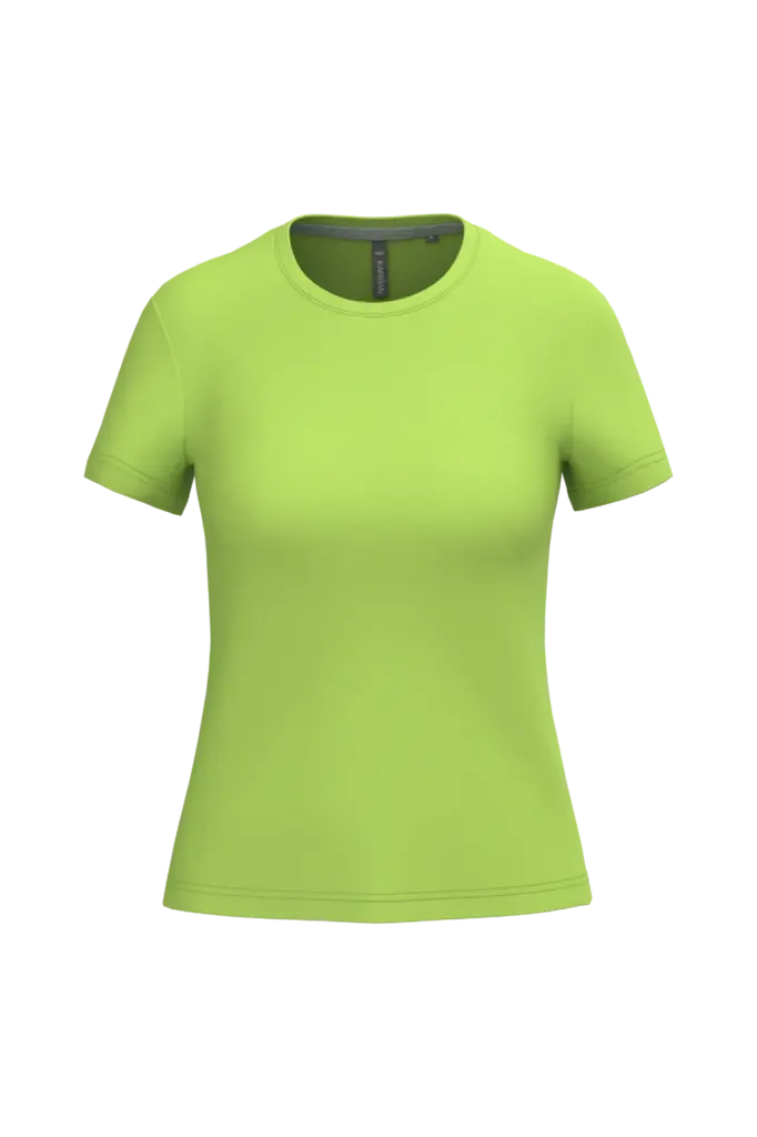 Dames T-shirt ronde hals korte mouwen, lime — productfoto 38