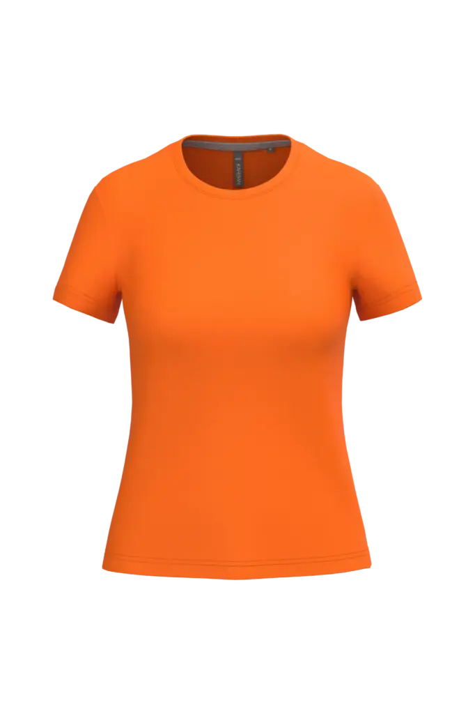 Dames T-shirt ronde hals korte mouwen, orange — productfoto 44
