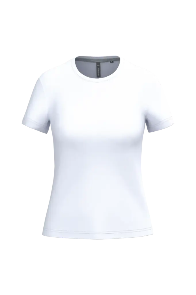 Dames T-shirt ronde hals korte mouwen, white — productfoto 65