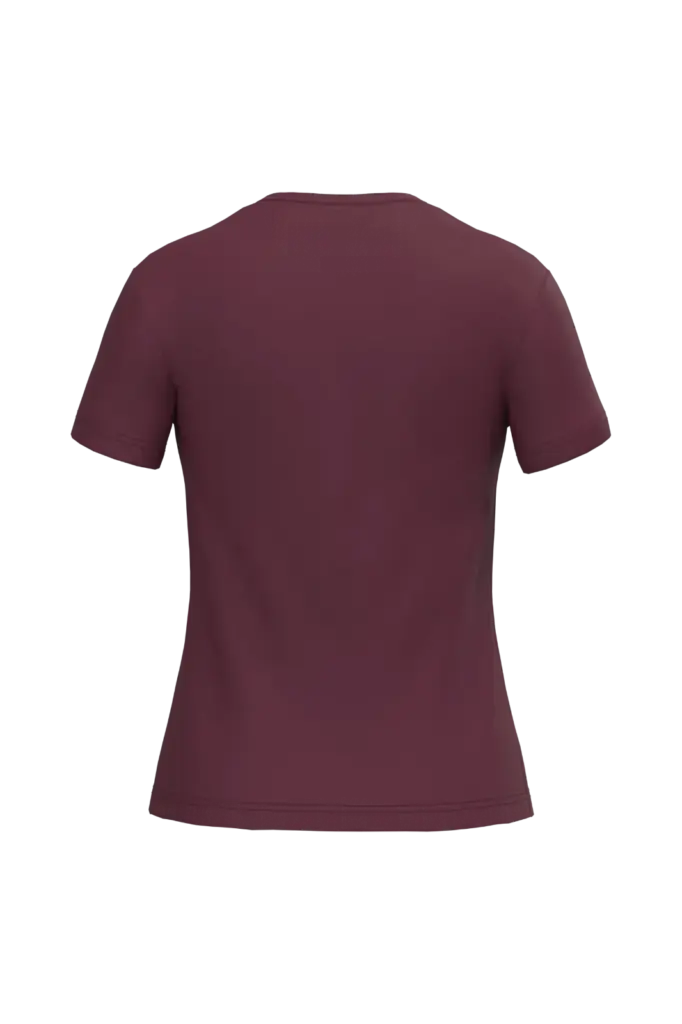 Dames T-shirt ronde hals korte mouwen, wine — productfoto 69