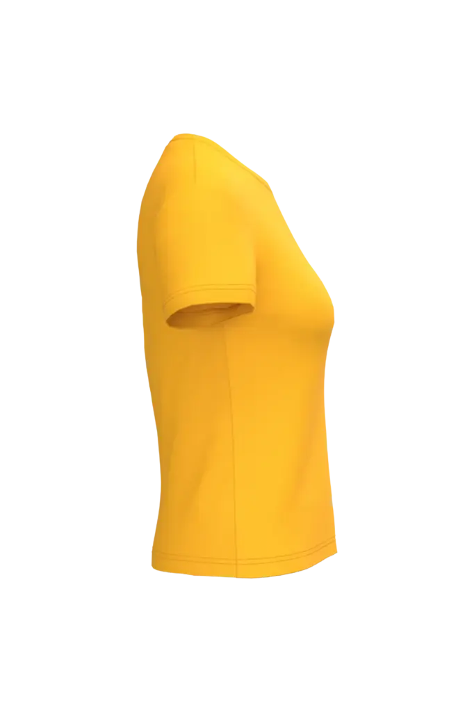 Dames T-shirt ronde hals korte mouwen, yellow — productfoto 70