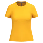 Dames T-shirt ronde hals korte mouwen, yellow — productfoto 71