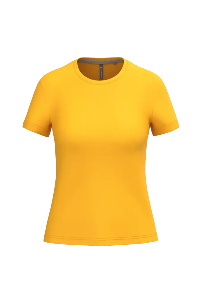 Dames T-shirt ronde hals korte mouwen, yellow — productfoto 71