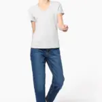 K381-05_2025 - Hidalgo-werbeartikel Dames T-shirt v-hals met korte mouwen — productfoto 4