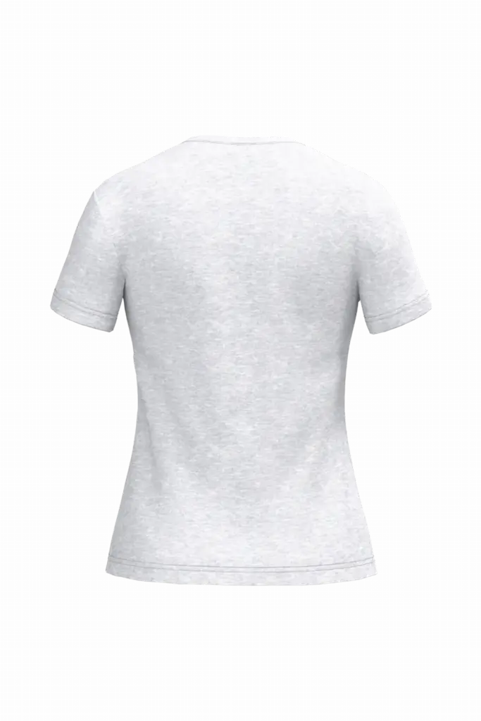 PS_K381-B_ASHHEATHER - Hidalgo-werbeartikel Dames T-shirt v-hals met korte mouwen, ash heather — productfoto 7