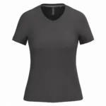 PS_K381_DARKGREY - Hidalgo-werbeartikel Dames T-shirt v-hals met korte mouwen, dark grey — productfoto 15