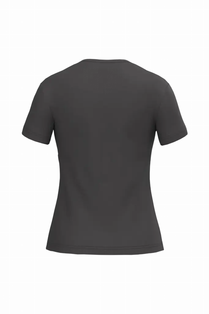 PS_K381-B_DARKGREY - Hidalgo-werbeartikel Dames T-shirt v-hals met korte mouwen, dark grey — productfoto 16