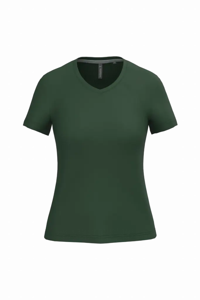 PS_K381_FORESTGREEN - Hidalgo-werbeartikel Dames T-shirt v-hals met korte mouwen, forest green — productfoto 21