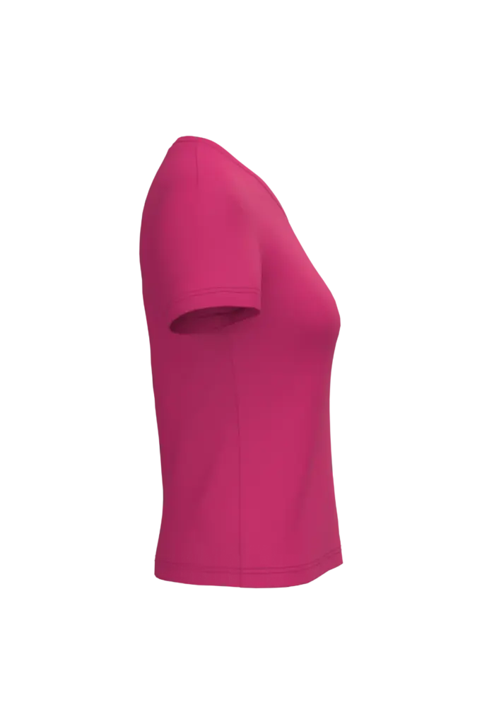 PS_K381-S_FUCHSIA - Hidalgo-werbeartikel Dames T-shirt v-hals met korte mouwen, fuchsia — productfoto 23