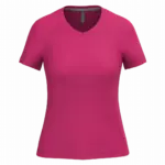 PS_K381_FUCHSIA - Hidalgo-werbeartikel Dames T-shirt v-hals met korte mouwen, fuchsia — productfoto 24