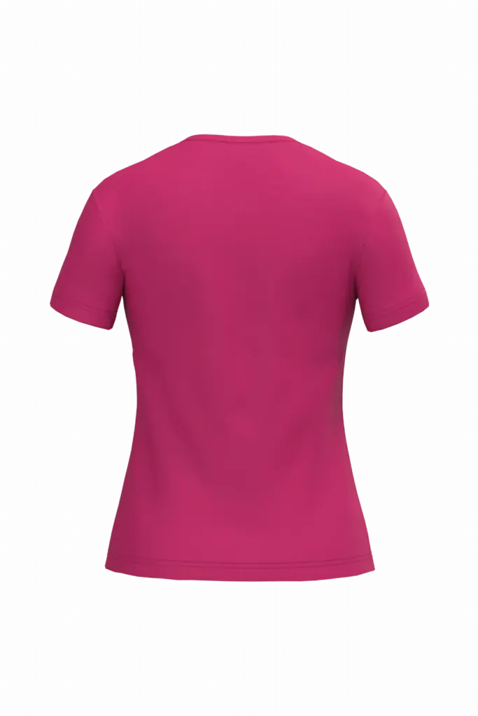 PS_K381-B_FUCHSIA - Hidalgo-werbeartikel Dames T-shirt v-hals met korte mouwen, fuchsia — productfoto 25