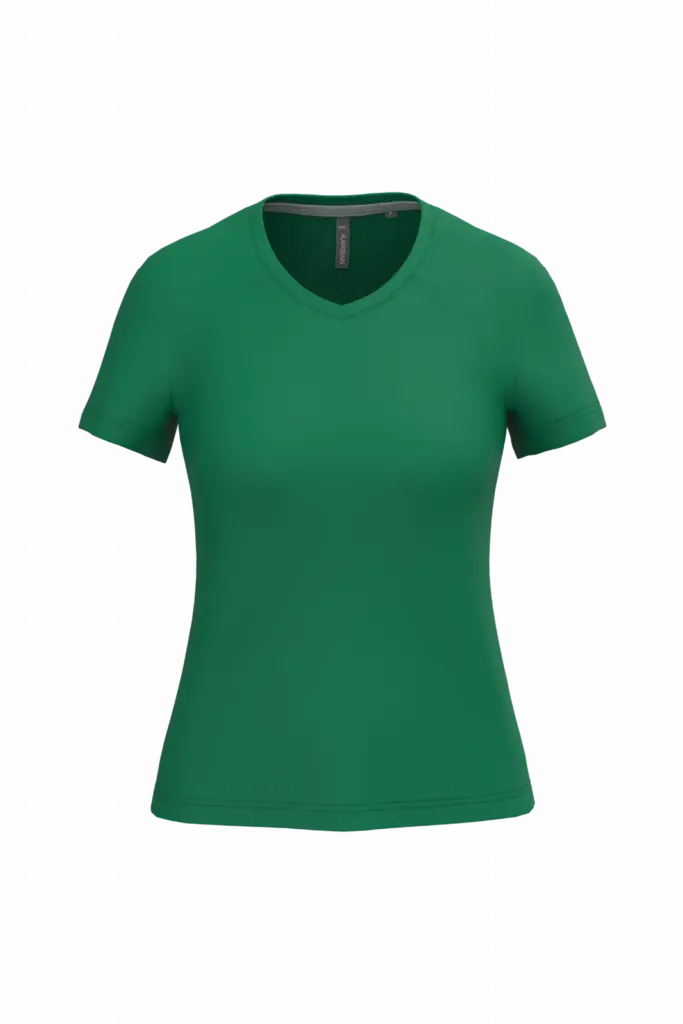 PS_K381_KELLYGREEN - Hidalgo-werbeartikel Dames T-shirt v-hals met korte mouwen, kelly green — productfoto 27