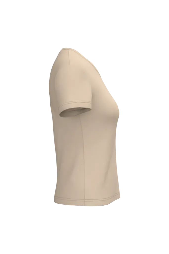 PS_K381-S_LIGHTSAND - Hidalgo-werbeartikel Dames T-shirt v-hals met korte mouwen, light sand — productfoto 32