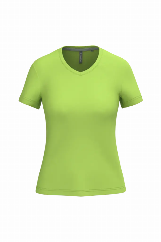 PS_K381_LIME - Hidalgo-werbeartikel Dames T-shirt v-hals met korte mouwen, lime — productfoto 36