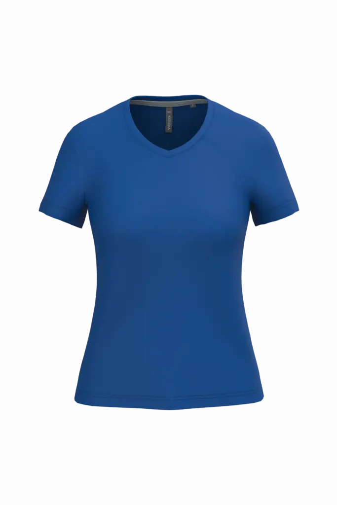PS_K381_ROYALBLUE - Hidalgo-werbeartikel Dames T-shirt v-hals met korte mouwen, royal blue — productfoto 54