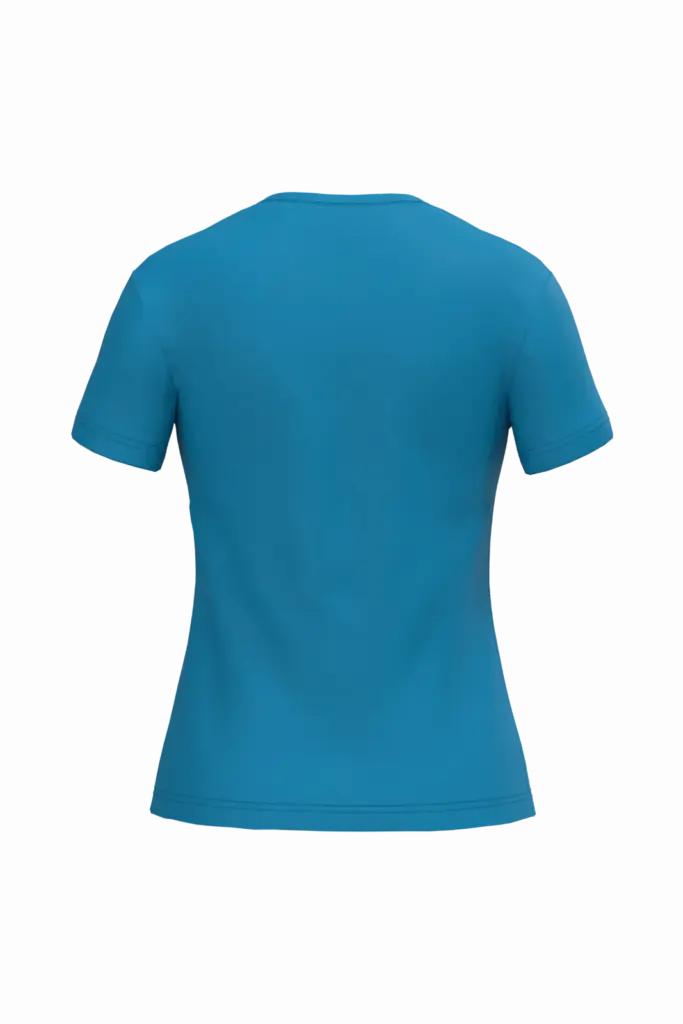 PS_K381-B_TROPICALBLUE - Hidalgo-werbeartikel Dames T-shirt v-hals met korte mouwen, tropical blue — productfoto 61