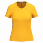PS_K381_YELLOW - Hidalgo-werbeartikel Dames T-shirt v-hals met korte mouwen, yellow — productfoto 69