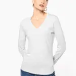 Dames T-shirt V-hals lange mouwen — productfoto 4