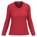 PS_K382_RED - Hidalgo-werbeartikel Dames T-shirt V-hals lange mouwen — productfoto 53