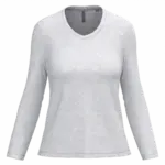 PS_K382_ASHHEATHER - Hidalgo-werbeartikel Dames T-shirt V-hals lange mouwen, ash heather — productfoto 8