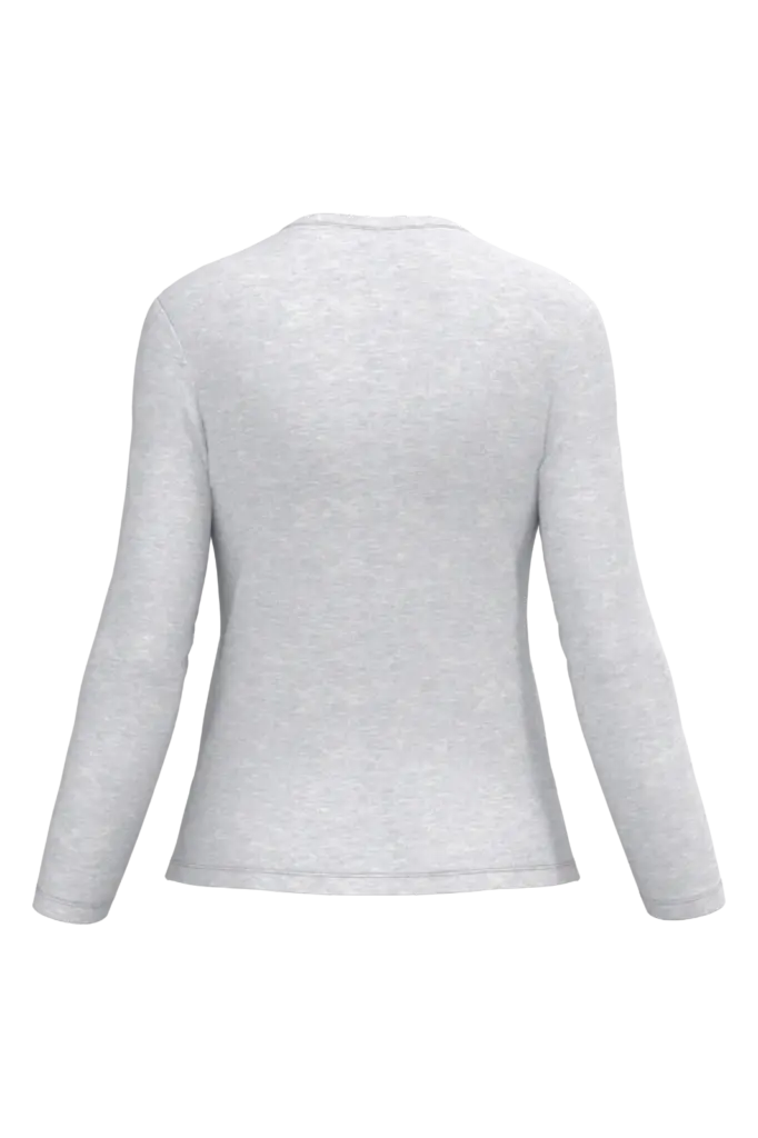 PS_K382-B_ASHHEATHER - Hidalgo-werbeartikel Dames T-shirt V-hals lange mouwen, ash heather — productfoto 9