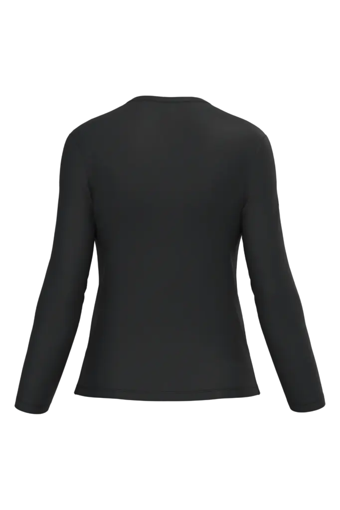 PS_K382-B_BLACK - Hidalgo-werbeartikel Dames T-shirt V-hals lange mouwen, black — productfoto 12