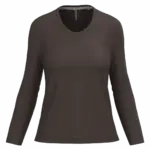 PS_K382_CHOCOLATE - Hidalgo-werbeartikel Dames T-shirt V-hals lange mouwen, chocolate — productfoto 14