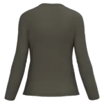 PS_K382-B_DARKKHAKI - Hidalgo-werbeartikel Dames T-shirt V-hals lange mouwen, dark khaki — productfoto 21