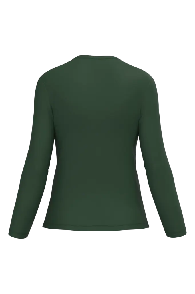 PS_K382-B_FORESTGREEN - Hidalgo-werbeartikel Dames T-shirt V-hals lange mouwen, forest green — productfoto 24