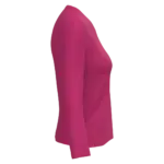 PS_K382-S_FUCHSIA - Hidalgo-werbeartikel Dames T-shirt V-hals lange mouwen, fuchsia — productfoto 25