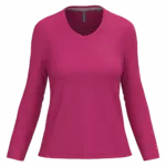 PS_K382_FUCHSIA - Hidalgo-werbeartikel Dames T-shirt V-hals lange mouwen, fuchsia — productfoto 26