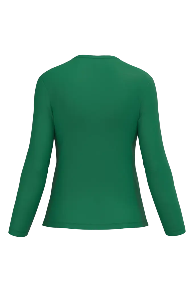 PS_K382-B_KELLYGREEN - Hidalgo-werbeartikel Dames T-shirt V-hals lange mouwen, kelly green — productfoto 30