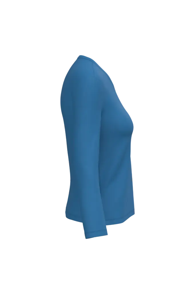 PS_K382-S_LIGHTROYALBLUE - Hidalgo-werbeartikel Dames T-shirt V-hals lange mouwen, light royal blue — productfoto 31