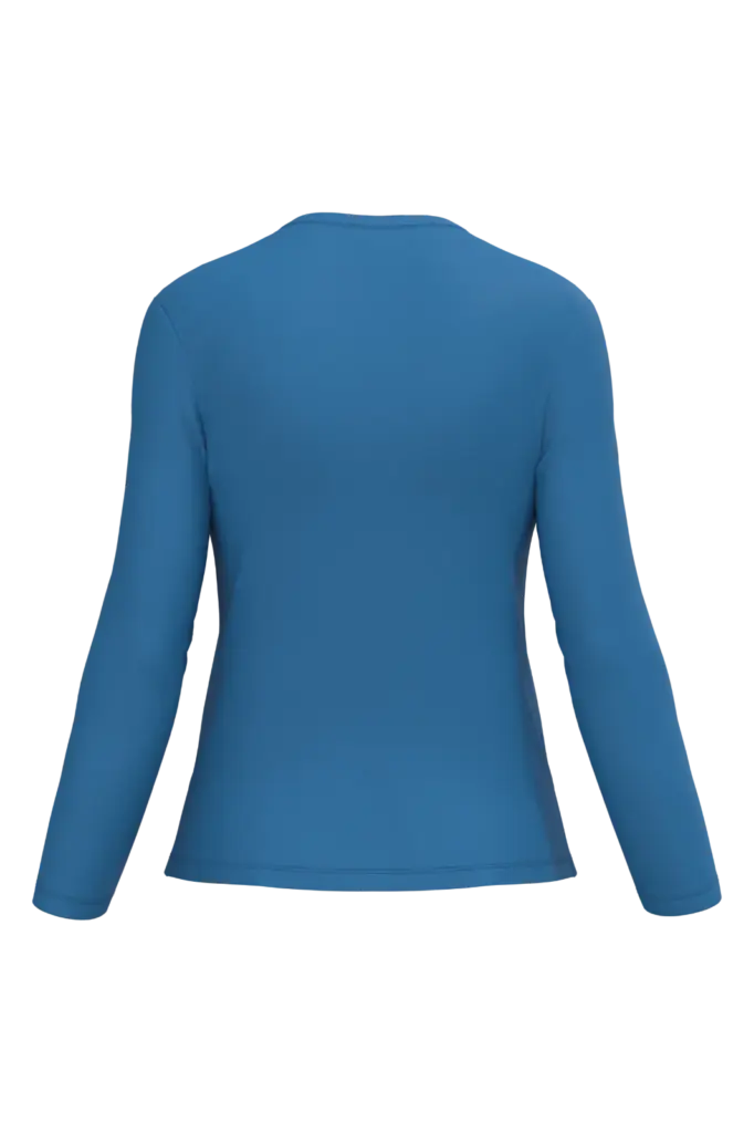 PS_K382-B_LIGHTROYALBLUE - Hidalgo-werbeartikel Dames T-shirt V-hals lange mouwen, light royal blue — productfoto 33