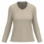 PS_K382_LIGHTSAND - Hidalgo-werbeartikel Dames T-shirt V-hals lange mouwen, light sand — productfoto 35