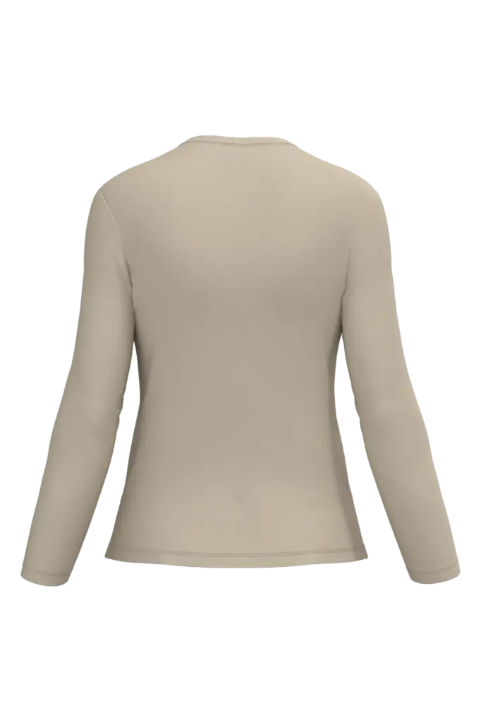 PS_K382-B_LIGHTSAND - Hidalgo-werbeartikel Dames T-shirt V-hals lange mouwen, light sand — productfoto 36