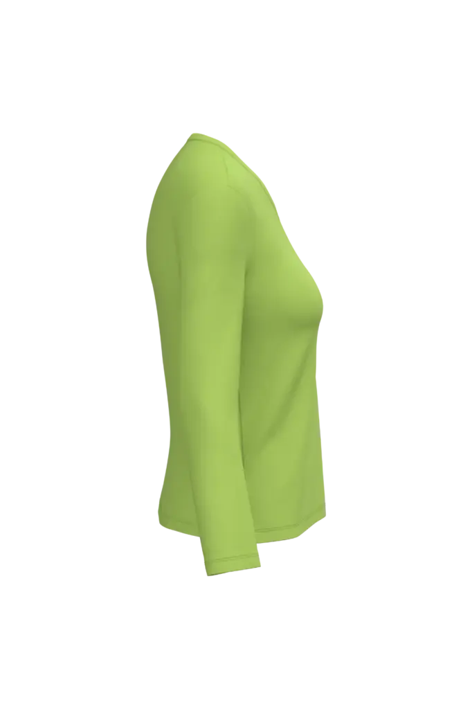 PS_K382-S_LIME - Hidalgo-werbeartikel Dames T-shirt V-hals lange mouwen, lime — productfoto 37