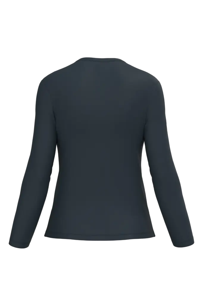 PS_K382-B_NAVY - Hidalgo-werbeartikel Dames T-shirt V-hals lange mouwen, navy — productfoto 42