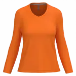 PS_K382_ORANGE - Hidalgo-werbeartikel Dames T-shirt V-hals lange mouwen, orange — productfoto 44