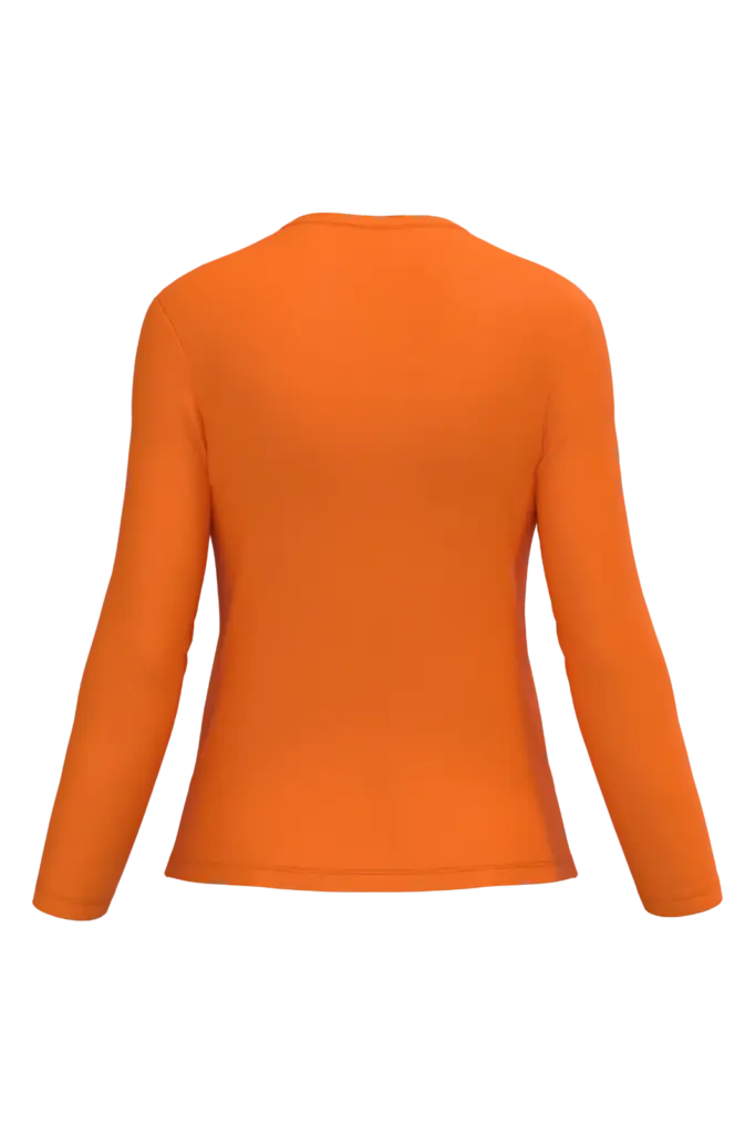 PS_K382-B_ORANGE - Hidalgo-werbeartikel Dames T-shirt V-hals lange mouwen, orange — productfoto 45