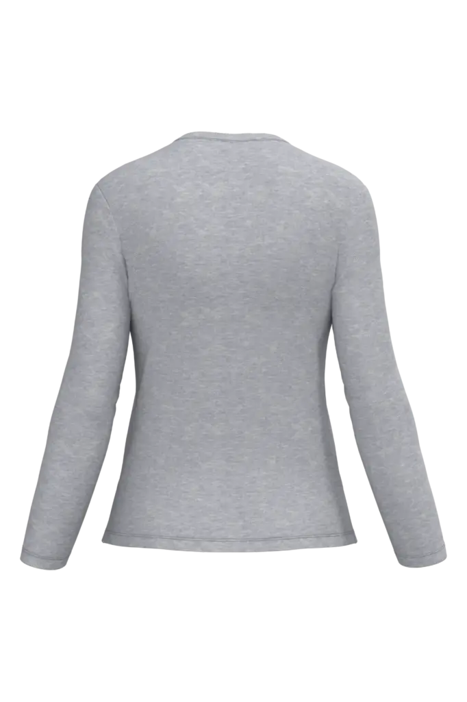 PS_K382-B_OXFORDGREY - Hidalgo-werbeartikel Dames T-shirt V-hals lange mouwen, oxford grey — productfoto 48