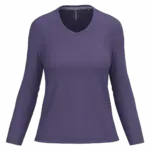 PS_K382_PURPLE - Hidalgo-werbeartikel Dames T-shirt V-hals lange mouwen, purple — productfoto 50
