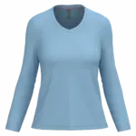 PS_K382_SKYBLUE - Hidalgo-werbeartikel Dames T-shirt V-hals lange mouwen, sky blue — productfoto 59