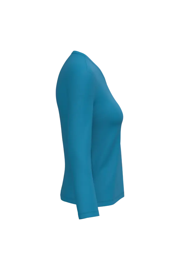 PS_K382-S_TROPICALBLUE - Hidalgo-werbeartikel Dames T-shirt V-hals lange mouwen, tropical blue — productfoto 61